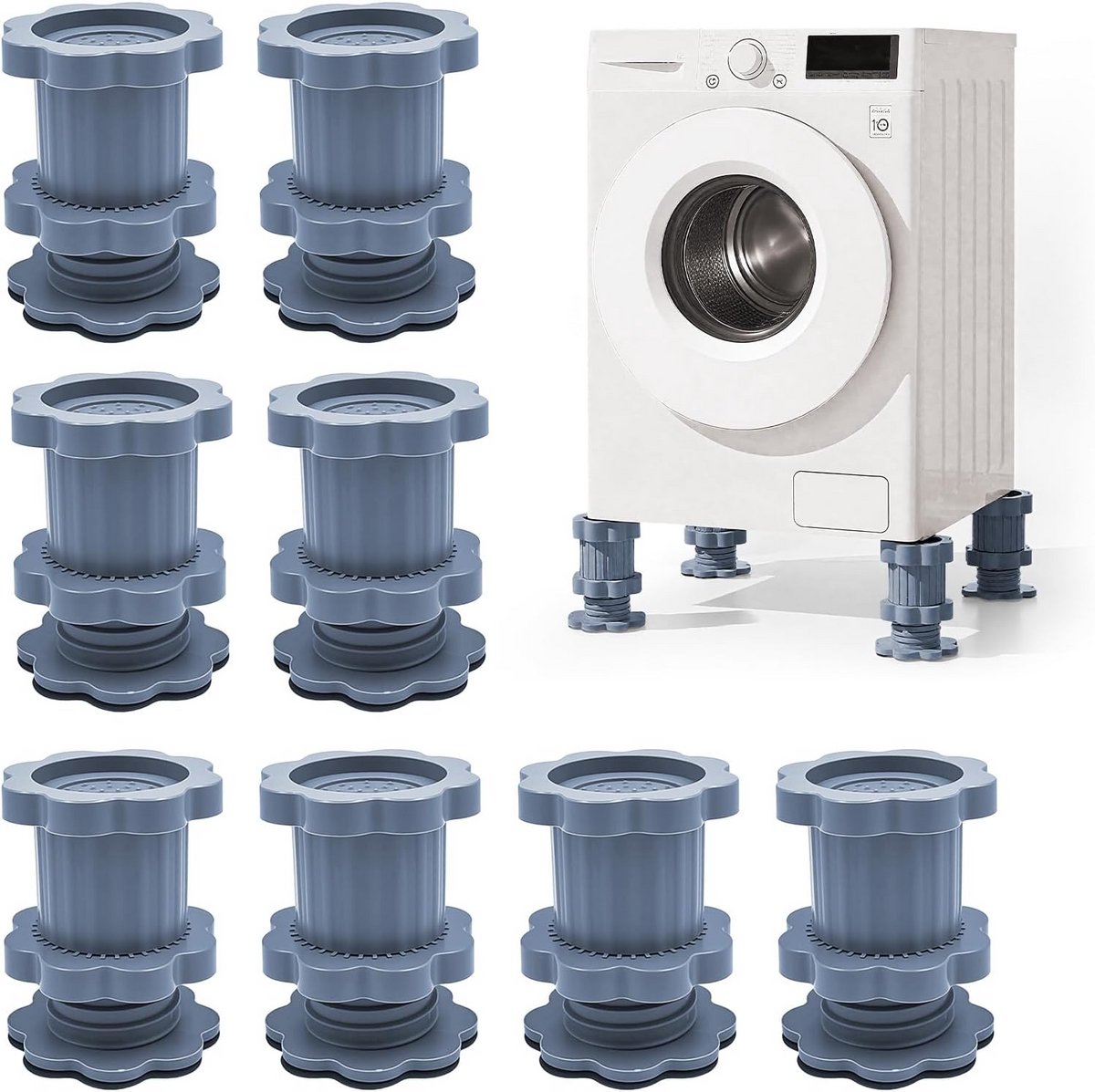 8 stuks Universele Wasmachine Verhogingspads voor Minder Geluid en Trillingen
