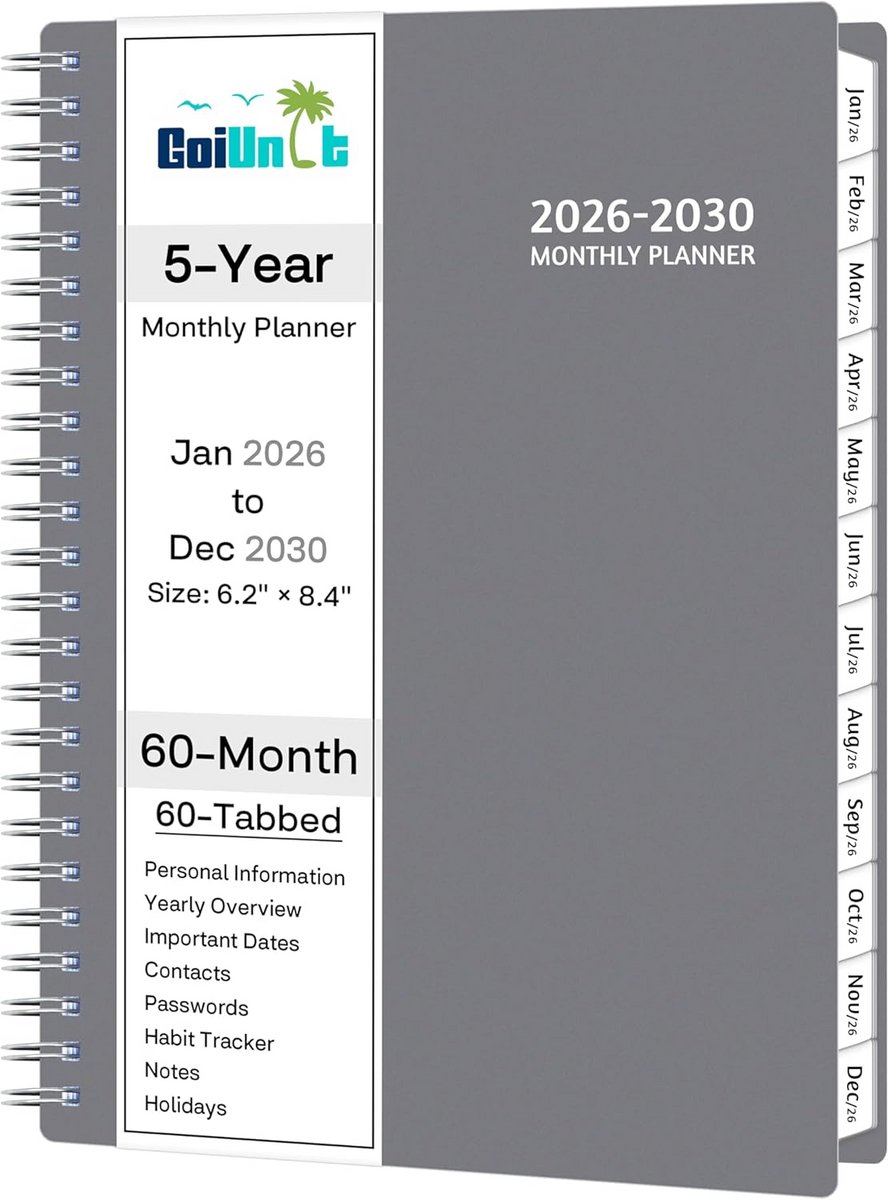 Maandplanner 2026-2030 | A5 Formaat | Duurzaam Overzicht