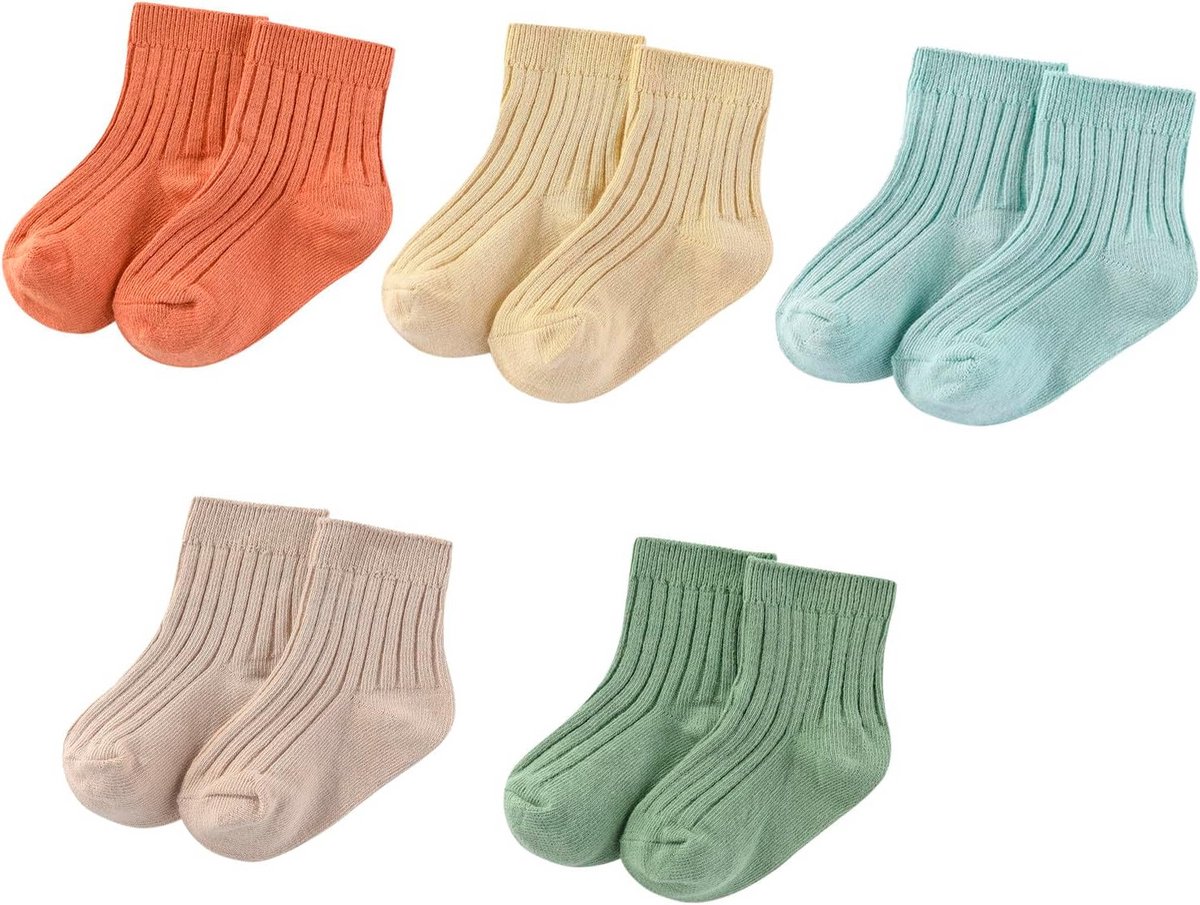 Set van 5 Katoenen Enkelsokken voor Baby\'s en Peuters Unisex