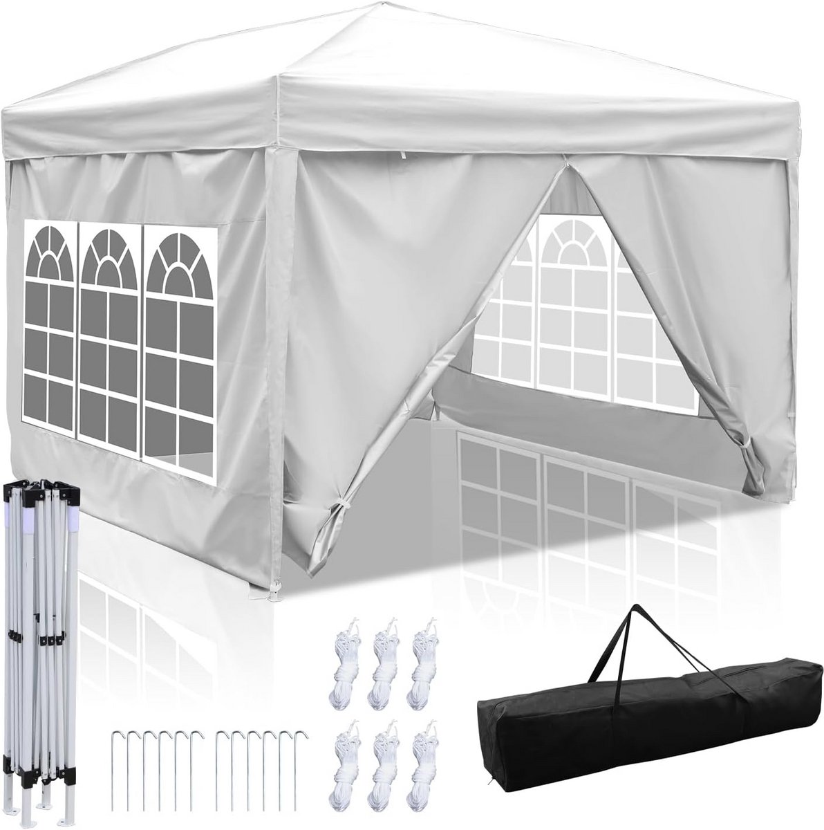 Luxe Partytent 3x3m UV-bestendig en Waterdicht Paviljoen voor Tuinfeesten