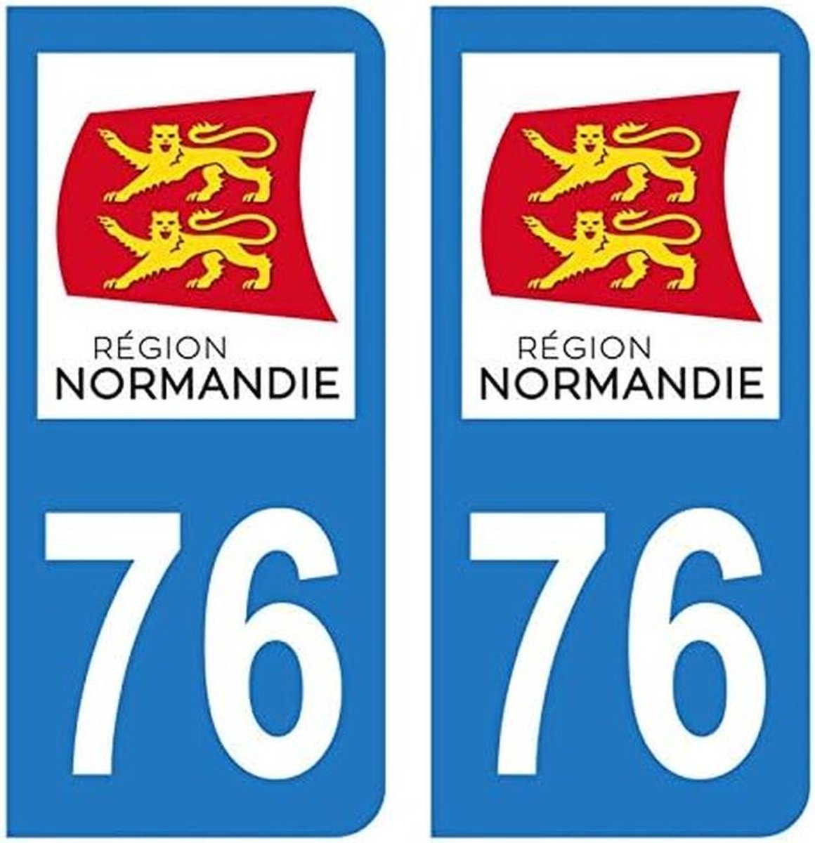 Regiologo Stickers voor Nummerplaat Departement 76 Seine-Maritime Normandie