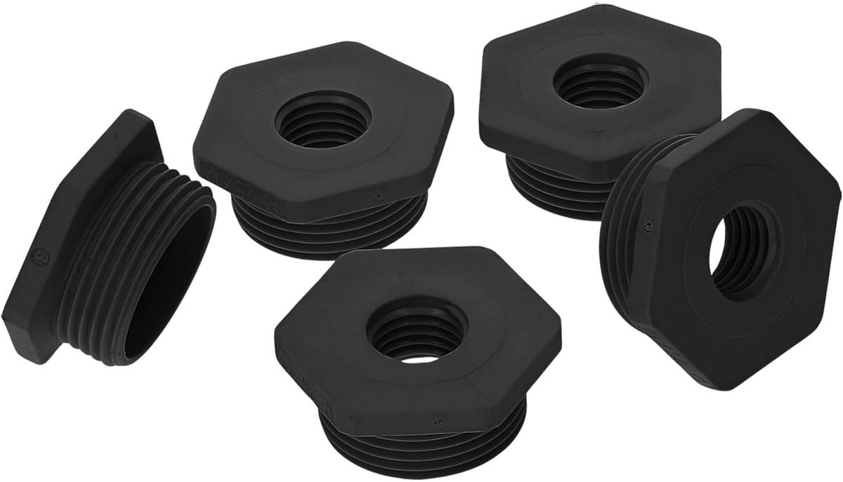 5 stuks Kalitec G6251610 verloopstukken M25/M16 van kunststof, zwart