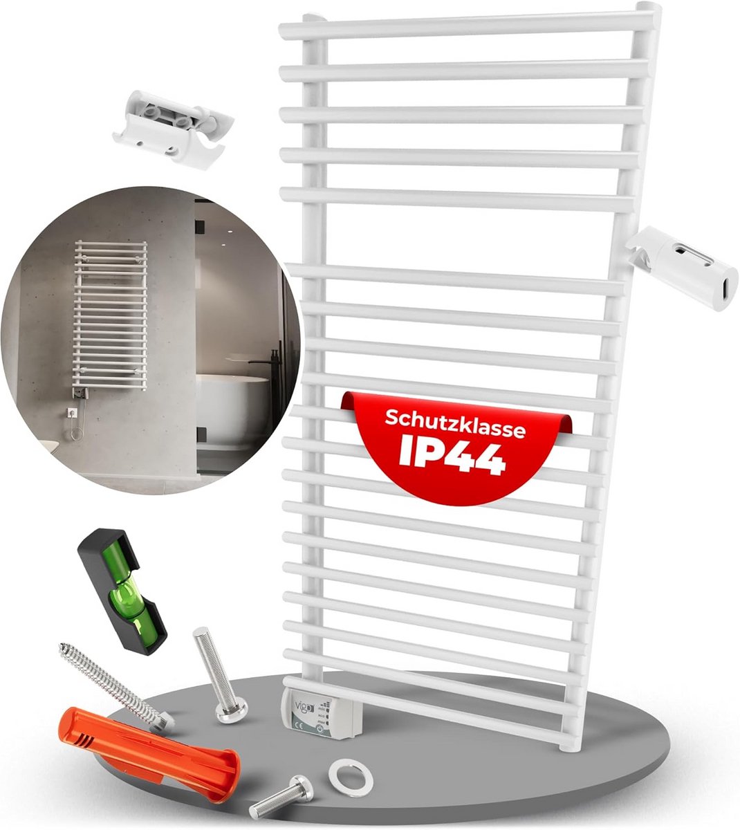 Elektrische Badkamerradiator Handdoekradiator 450 Watt met Montageset