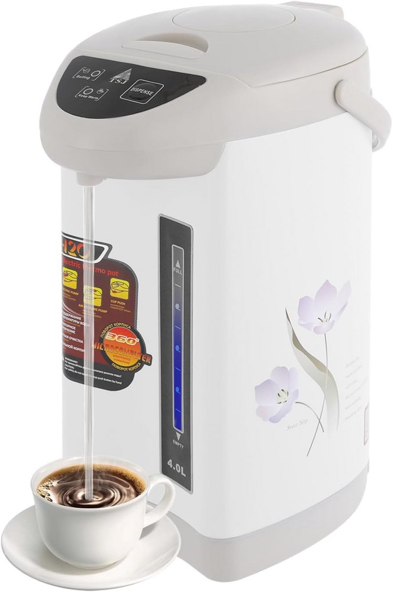 Grote Warmwaterdispenser Inox 4 Liter - Thermopot voor Dranken 92-95°C