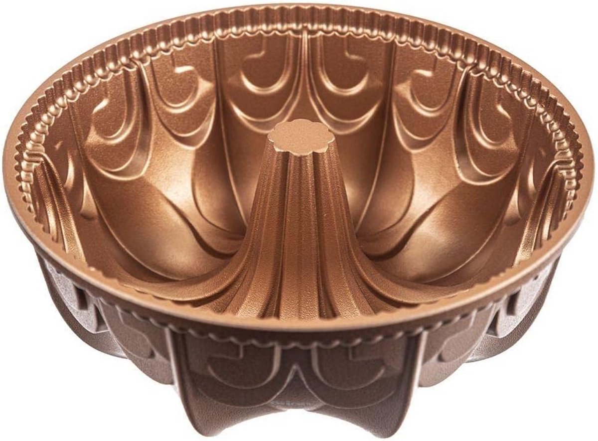 Tulbandvorm Bakvorm Aluminium Koperkleur Rond 23,5 cm voor Cake Bakken