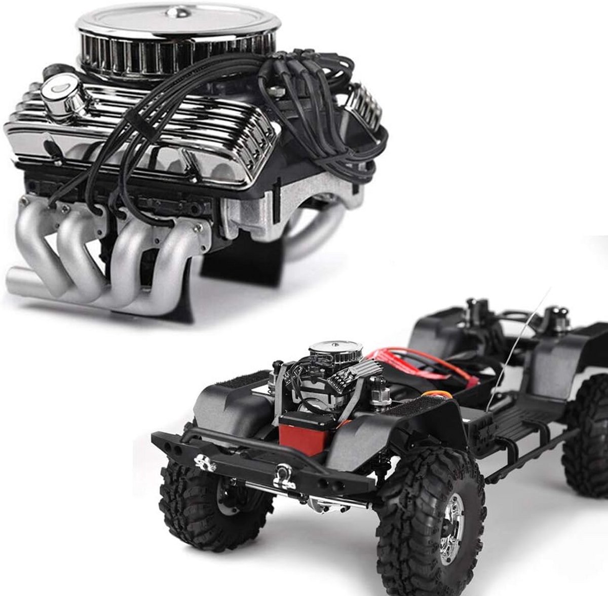 RC Auto Motor Koelventilator met V8 Simulatie voor 1/10 Crawlers