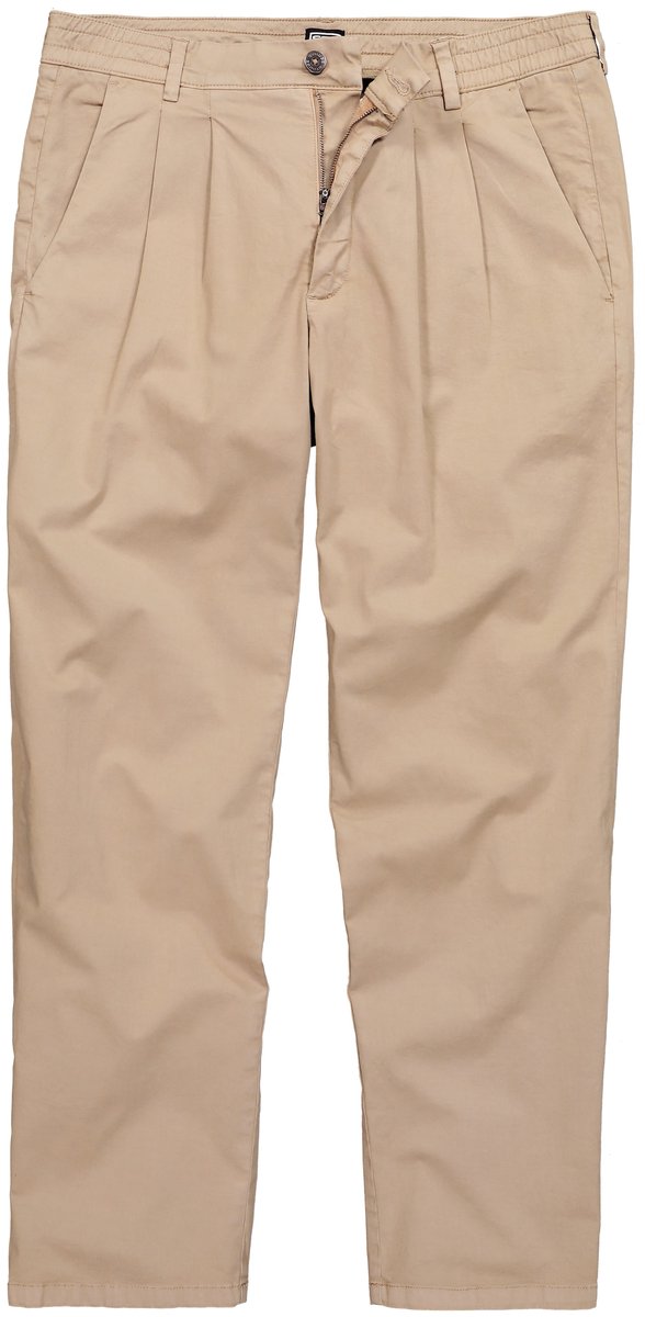 STHUGE - Heren - chino bandplooien Baggy Fit broek tot maat 72 - Cement - Maat 70