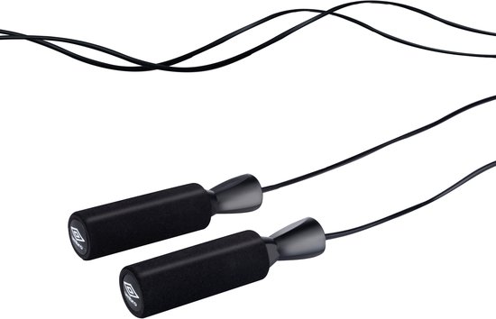 Umbro Fitness - Springtouw - 275 cm - 125 gram Lichtgewicht Sport Springtouw - 700 calorieën per uur - PVC/ST/PP/NBR Duurzaam - Zwart