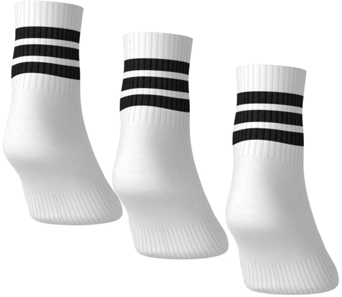 Adidas Performance 3-Stripes Cushioned Sportswear Mid-Cut Sokken 3 Paar - Unisex - Wit — cadeau in Cadeau-ideeën - foto 3