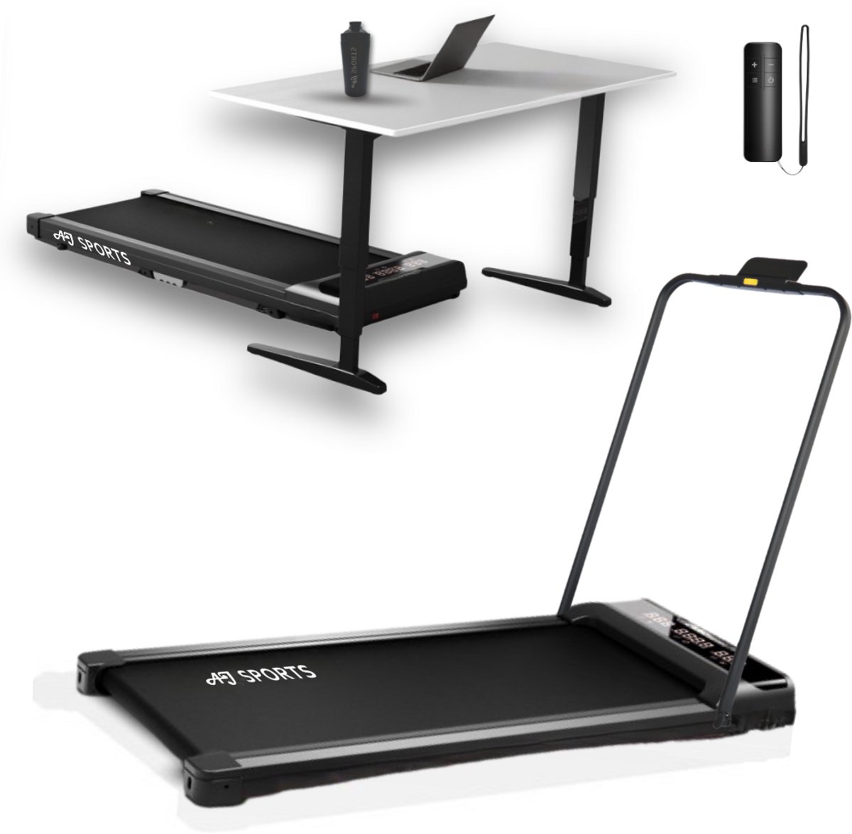 AJ-Sports Loopband - Hardloopband - Walking pad - Wandelband - Treadmill - 0-12 km/u - Extra Krachtige 2.0 PK Motor - Inklapbaar - Hartslagfunctie - 12 Programma's - 99% Voorgemonteerd - De perfecte Loopband voor onder het Bureau - Fitness - Hyrox