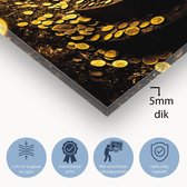 Trap naar het gouden licht - Goud glas schilderij - Wanddecoratie glas trap - Surrealisme - Kunst op plexiglas - Wanddecoratie modern - acrylglas 70x105 cm