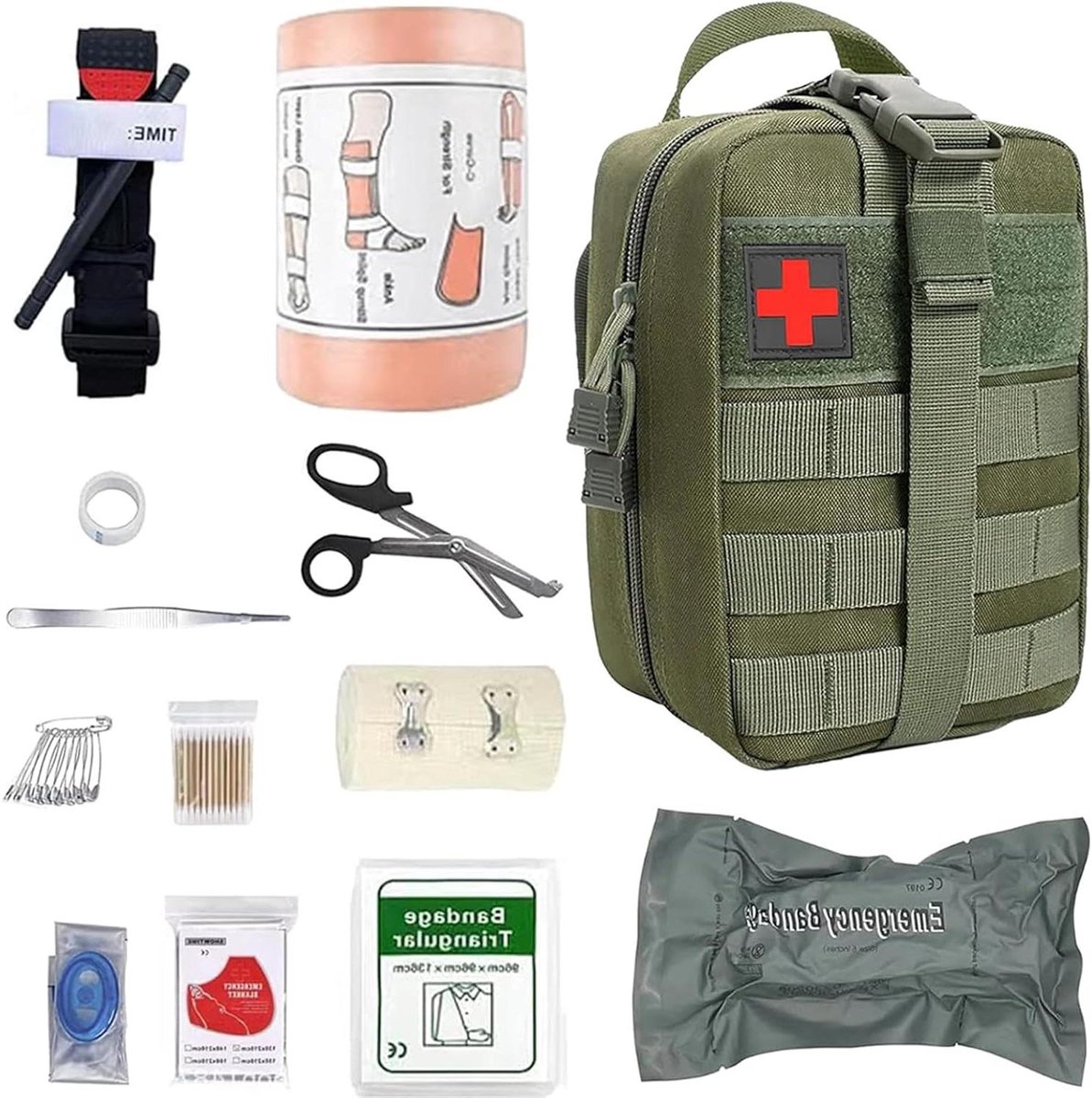 EHBO-set compacte tactische medische tas (groen)