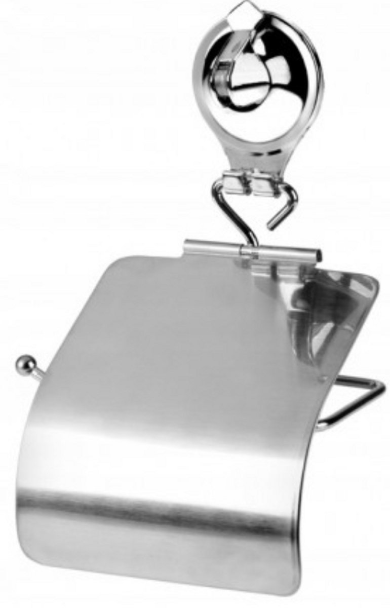 Galicja Forte Serie - Toiletpapierhouder met Zuignap - Zilver - Klassiek Design - Bescherming tegen Stof