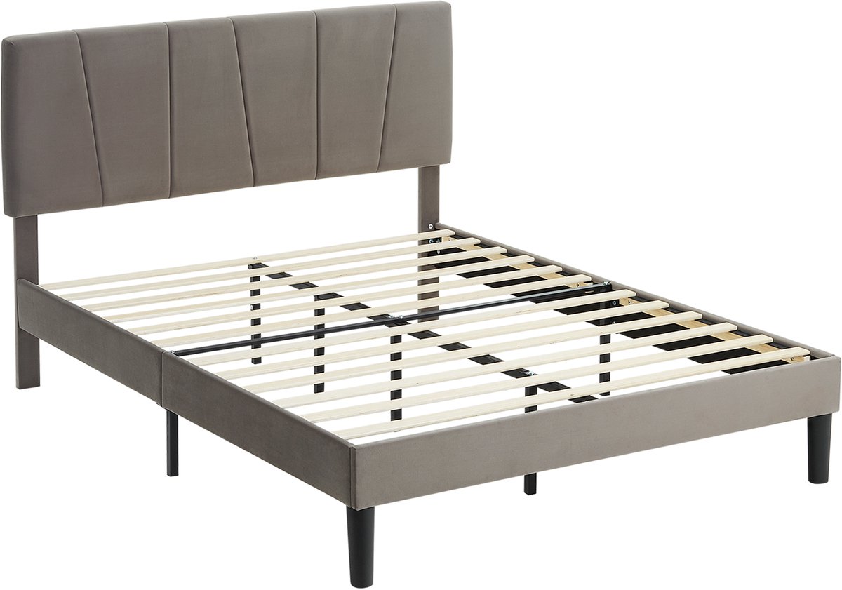 HOMCOM-Bedframe-Metaal-150x198x120cm-Grijs