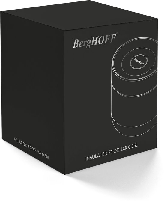 BergHOFF Home Nommie – Boîte à lunch Thermos 0 l – Boîte à lunch Thermos étanche – Garde au chaud ou au froid pendant 6 heures – Isolation à double paroi – Récipient alimentaire étanche – Acier inoxydable – Lavable au lave-vaisselle – Kaki
