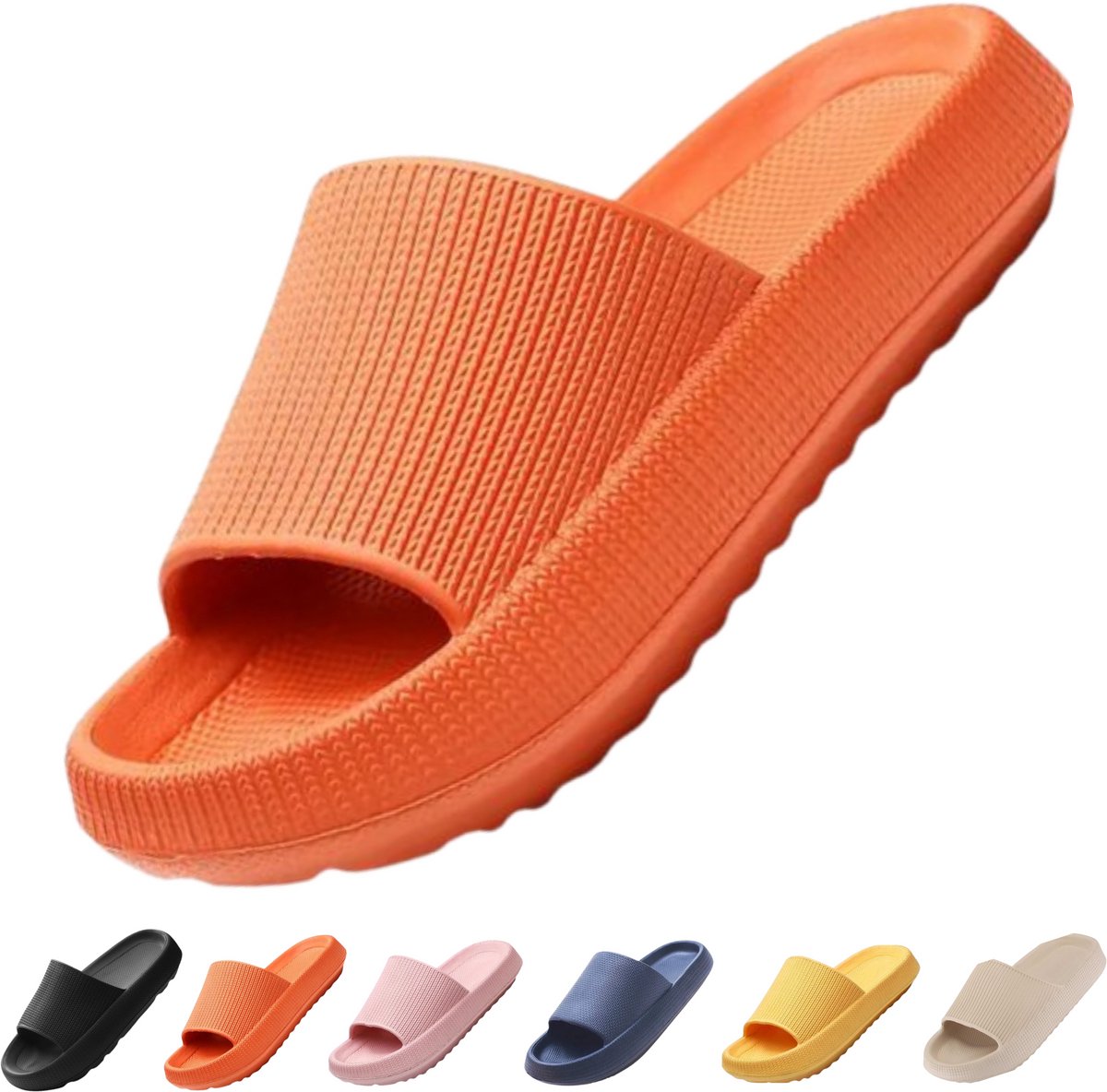 Vivva - Zachte Slippers - Badslippers - Hotelslippers - Slides - Pantoffels - Sloffen - Anti-Slip - Oranje - Maat 36/37 - FLIPSY