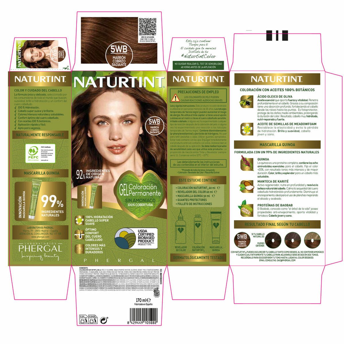 Haarmasker Naturtint NATURTINT COLORACIÓN 170 ml