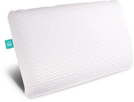 Hoofdkussen Magic Pillow - Begin nu ook beter te slapen - Een nieuwe slaapbeleving op dit unieke hoofdkussen - Helemaal zelf in te stellen - Helpt tegen nekpijn en rugpijn - Hoogwaardig koudschuim vulling