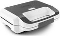 Gesloten Tefal Snack XL contactgrill met witte behuizing en donkergrijs deksel.