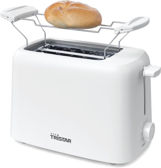 Tristar Broodrooster BR-1061 - 650W - 6 Bruiningsniveau's - 2 Broodsleuven voor 2 boterhammen - Bunwarmer