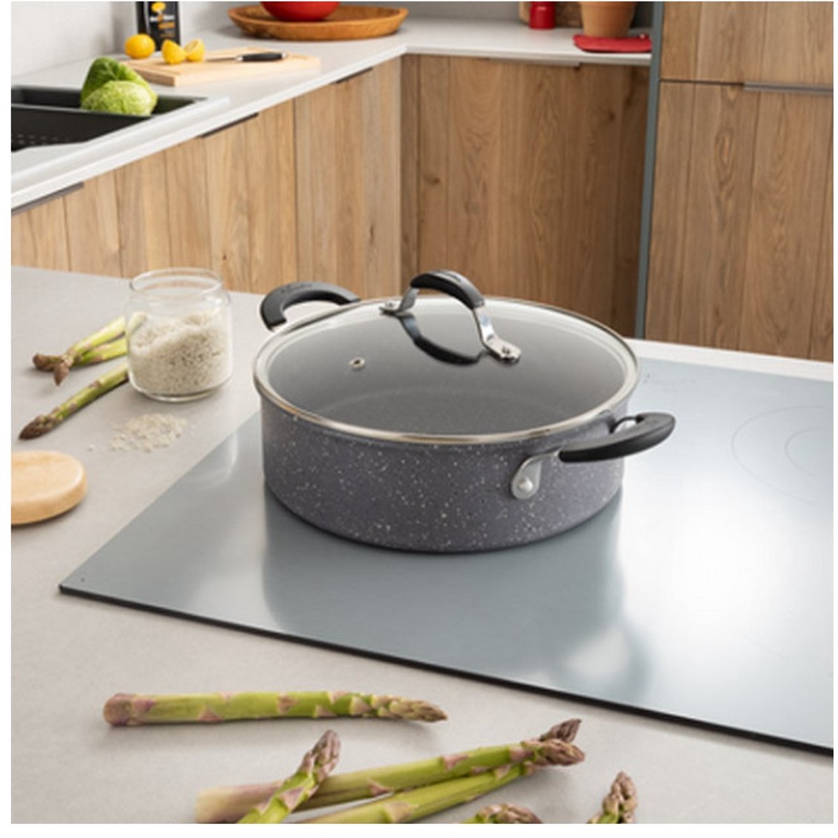 Koekenpan met antiaanbaklaag 26cm + deksel - lagostina - 012163031826
