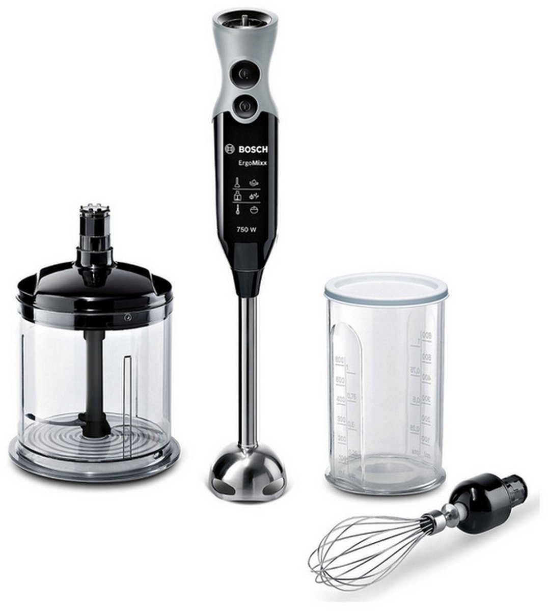 Bosch MSM67160 ErgoMixx - Staafmixerset - Zwart - RVS