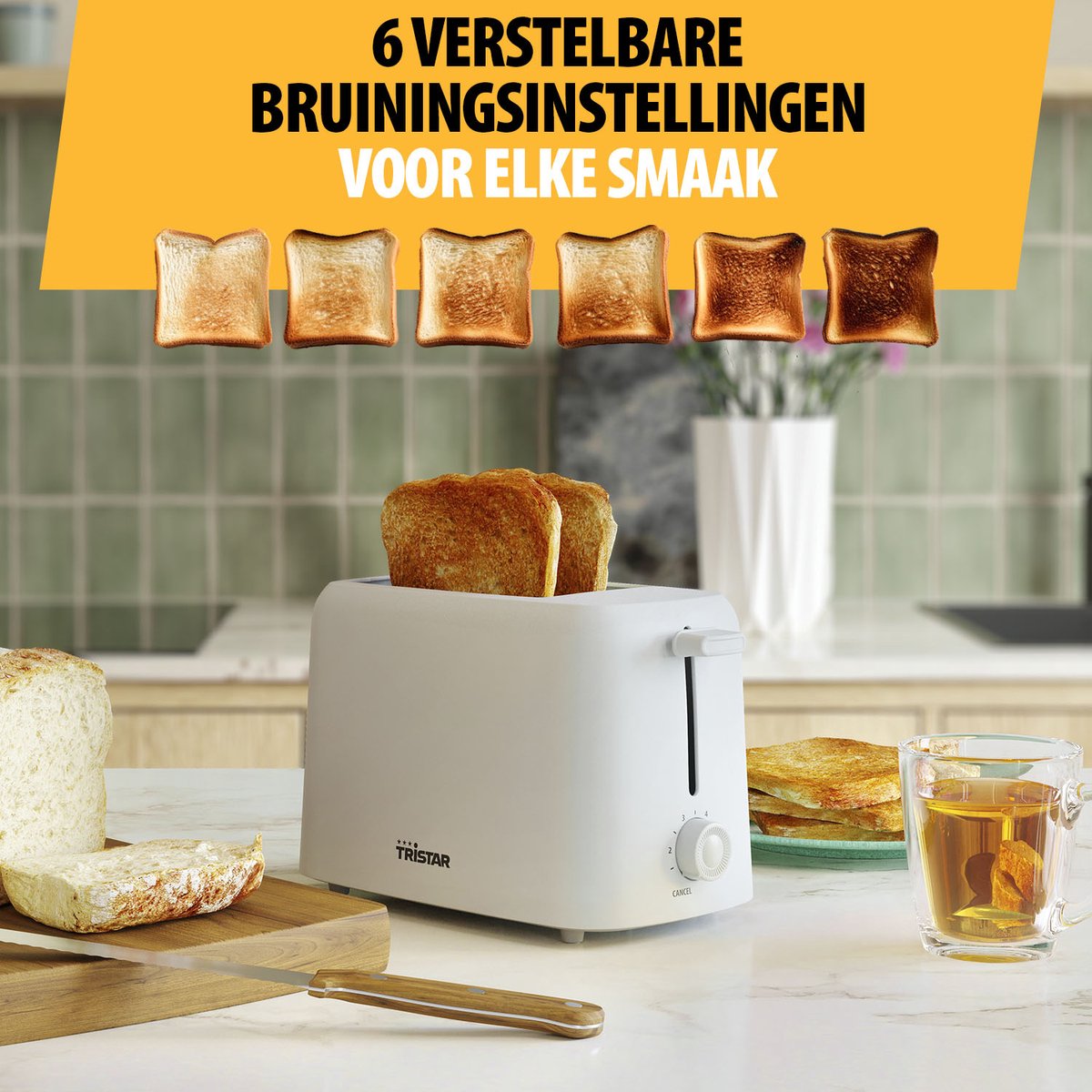 Tristar BR-1061 broodrooster 650W met 6 bruiningsniveaus thumbnail 7
