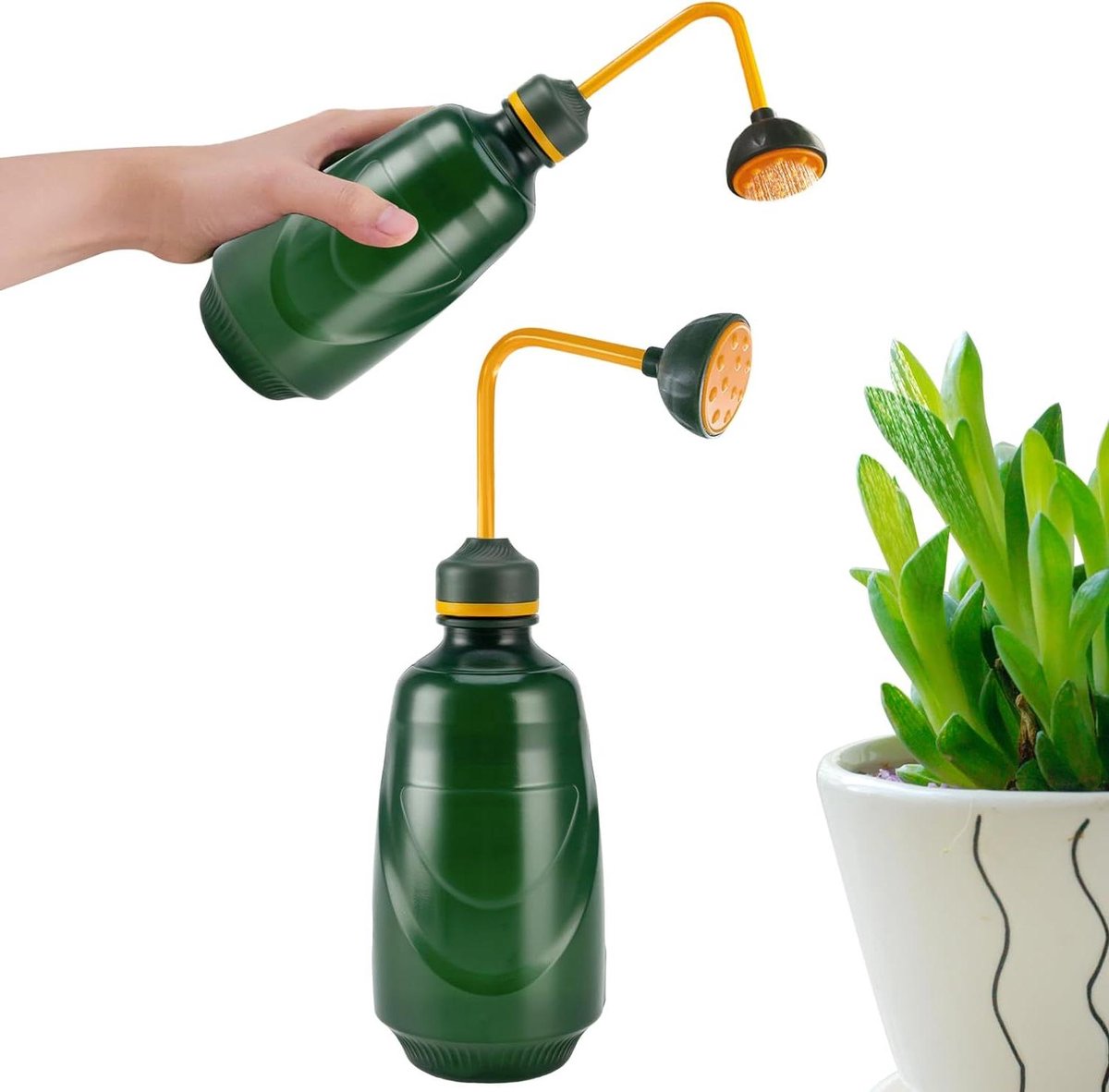 Handsproeier voor planten 450 ml - kleine gieter voor het bewateren van bloemen, bonsai, gevoelige planten en stekken (groen)