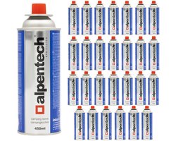 Alpentech 450ml gaspatroon, EN417 conform, isobutaan, EPS systeem, IK301 - Set van 28 stuks