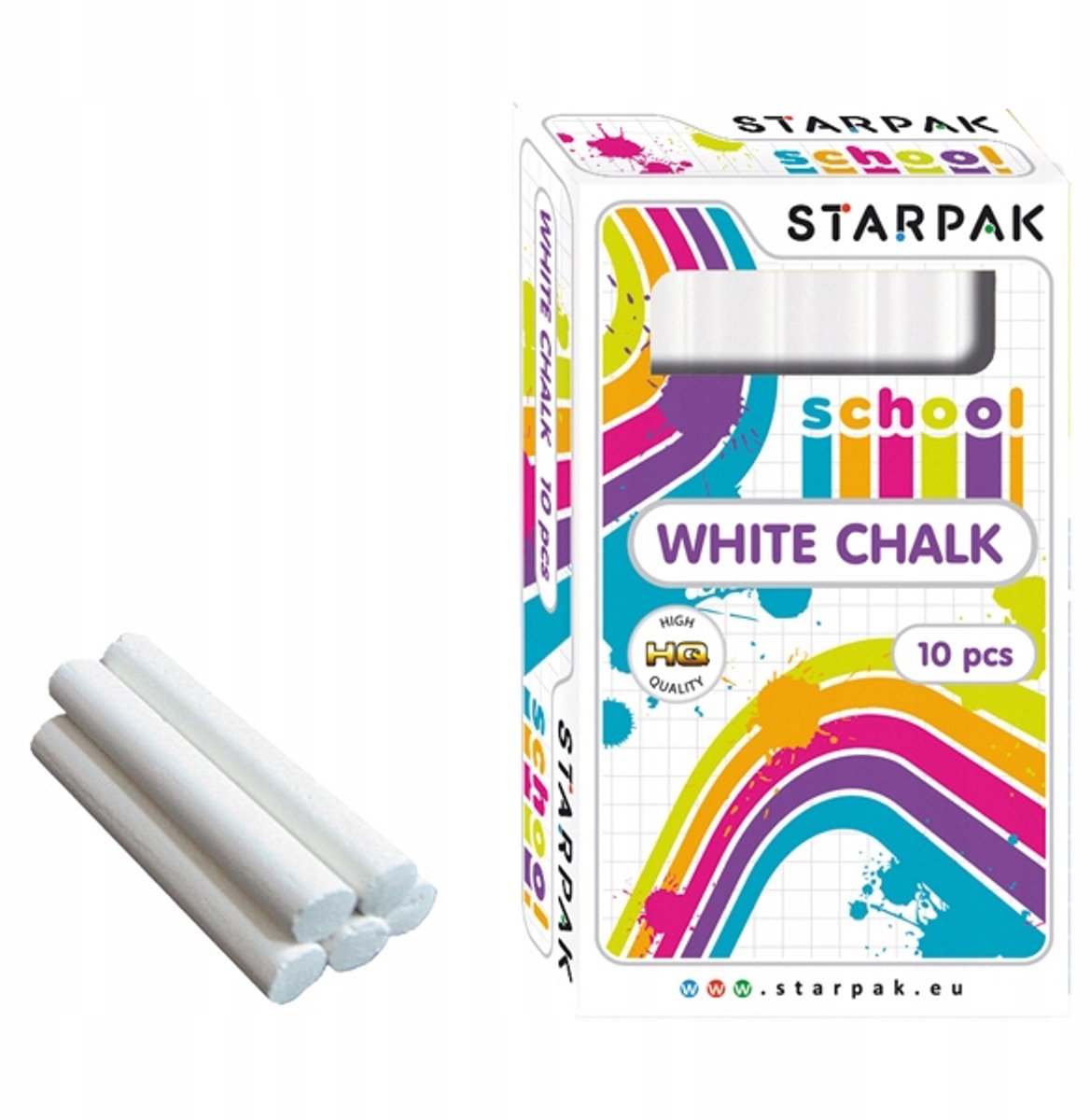 Starpak - Schoolkrijt - Wit - 10 stuks - Dikke Krijtjes