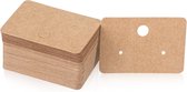 100 stuks oorbel display houder kaarten, 1,77 x 1,26 inch bruine oorbel display kaarten, Kraft papieren oorbellen tags, opknoping sieraden display kaarten voor verkoop, display,