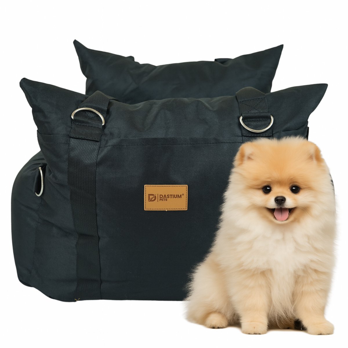 Dastium Pets - Luxe Autostoel Hond - Hondenmand Auto - Waterdichte Automand Voor Honden - Autozitje Hond - Hondenkussen Auto - Hondenmand Achterbank Auto - Zwart