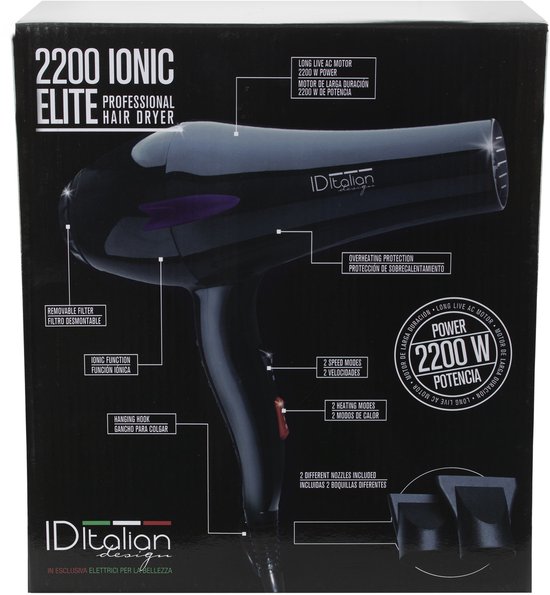 ITALIAN DESIGN ELECTRICAL ITEMS HAARDROGER 2200W ION ELITE (NIEUW)