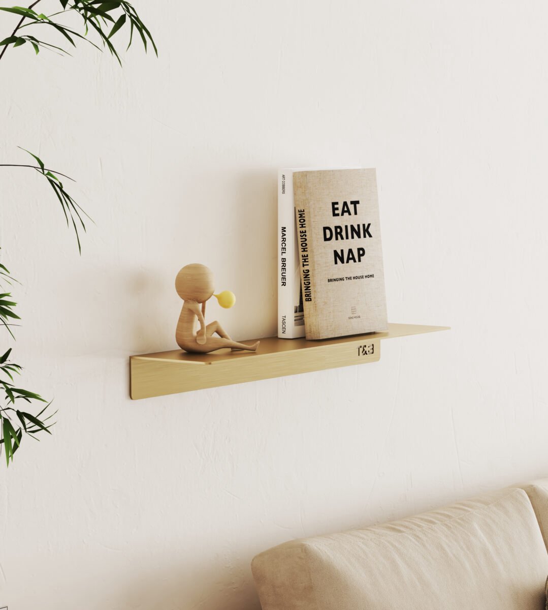 Nortiq T&B badkamerwandplank – T1 groot – geborsteld goud