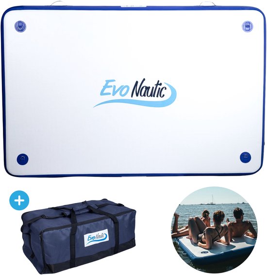 EvoNautic Opblaasbaar Eiland - Watervlot - Drijvende Mat - Watermat - Zwemvlot - Stevig PVC