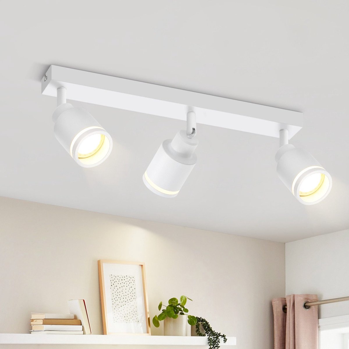 NETTLIFE Opbouwspot - GU10 Fitting - 3-Lichts - rechthoekig - Wit - Moderne Plafondlamp - L 42cm - Metaal - 355° kantelbaar - Plafondspot - voor Woonkamer | Slaafkamer | Gang - Zonder Lichtborn