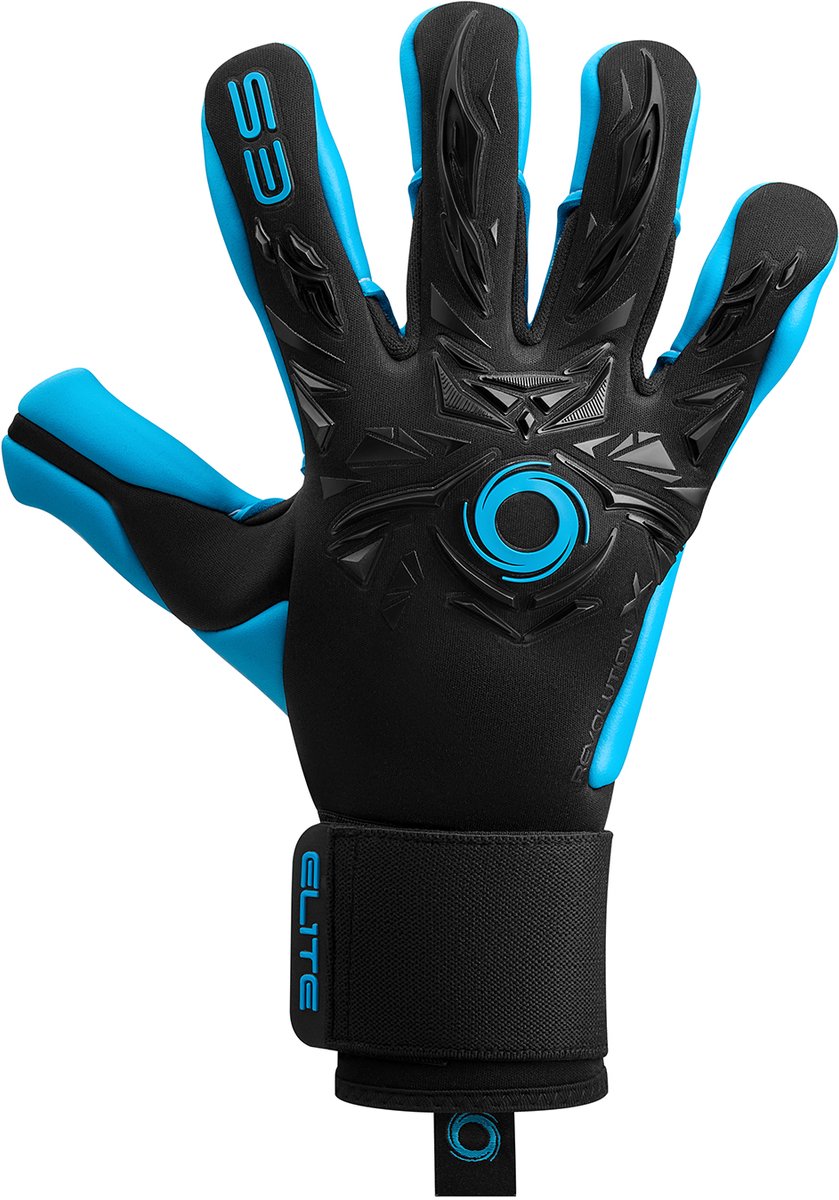 Elite Sport Neo Revolution X Aqua Keepershandschoenen - Zwart / Aqua | Maat: 6