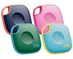 Life360 Tile Mate – Krachtige Bluetooth Tracker – Item locator voor Sleutels, Tassen en Meer – Telefoonzoeker – Compatibel met iOS en Android – 4-stuks (gekleurd)
