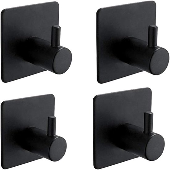 plakhaak, 2 stuks zelfklevende haak, zwarte kleefhaken, wandhaak