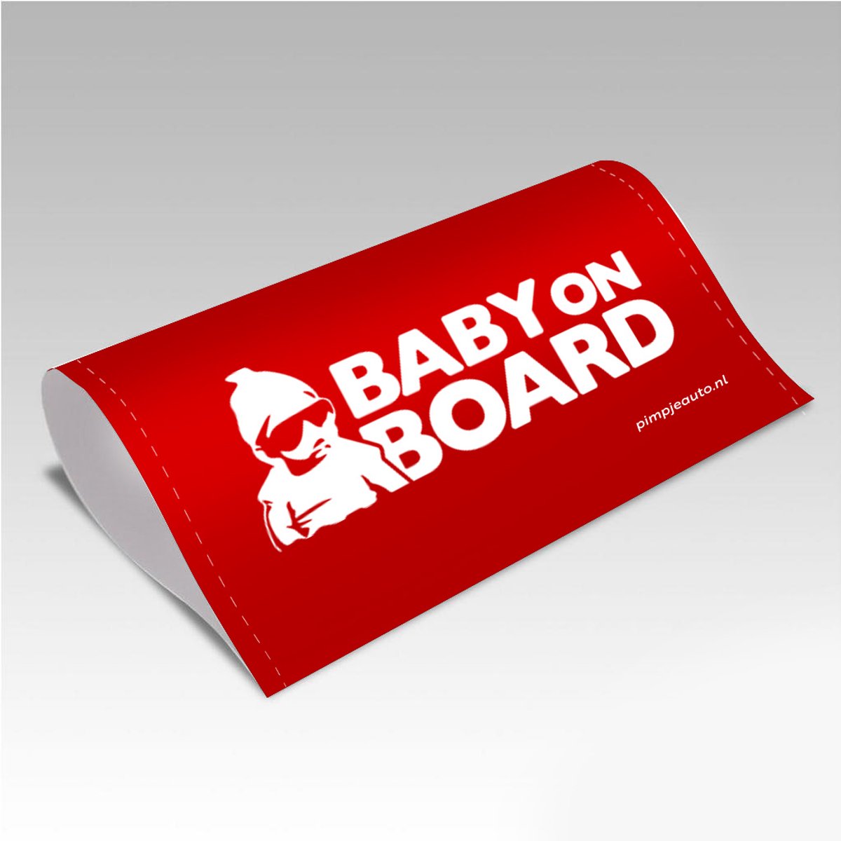 PimpJeAuto-Pimpers-Baby on Board-Rood-Medium-160x80mm-Zelfklevend
