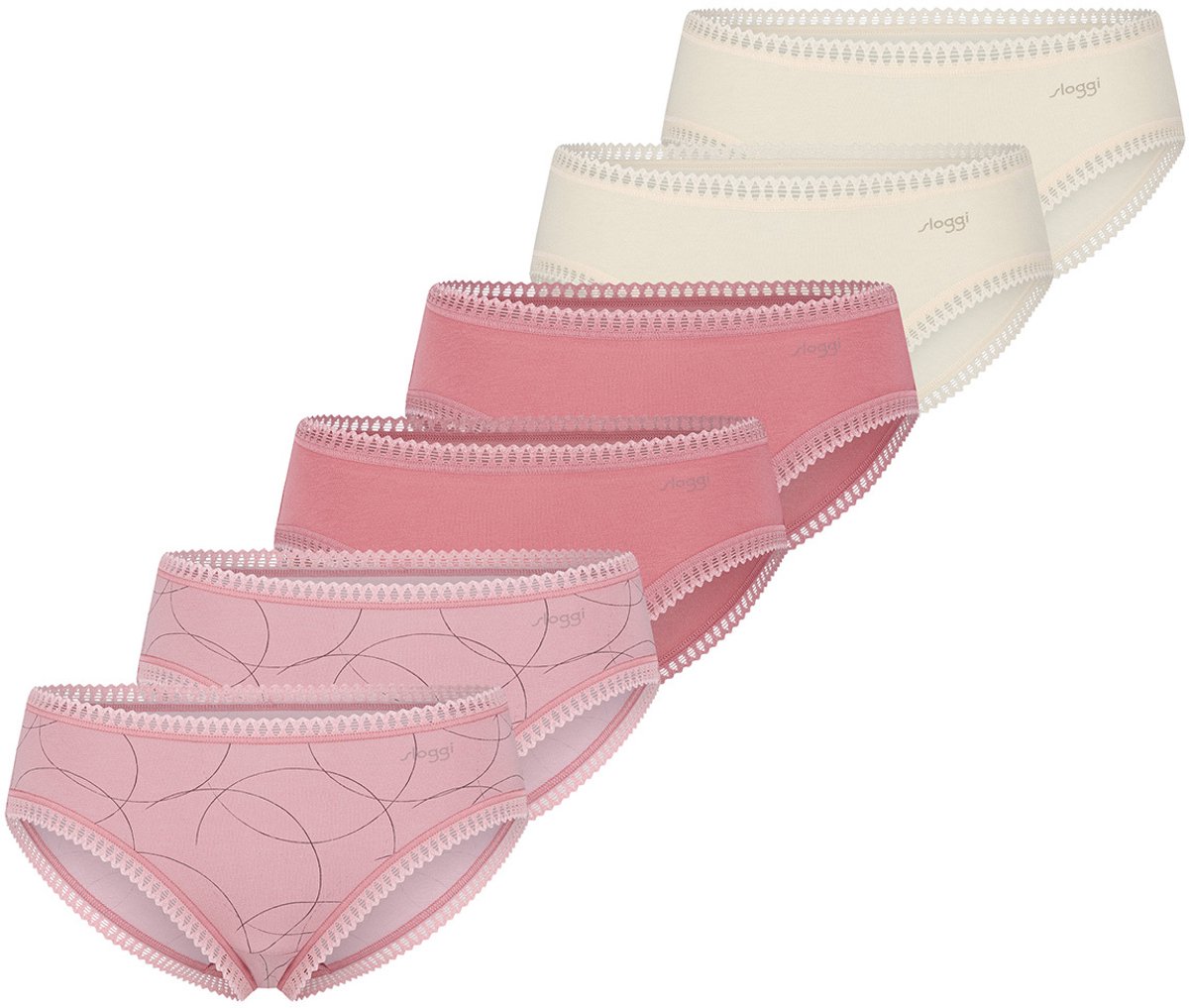 sloggi Dames hipster slip 6 pack GO Crush