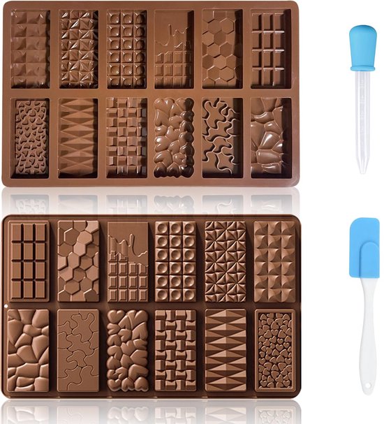 Chocoladevormen | Siliconen Chocoladevorm | Barvormen | Siliconen Mallen | Hele chocoladereep | Food-grade siliconen dessert maken hulpmiddel voor het maken van ijsblokjes, snoep, zeep