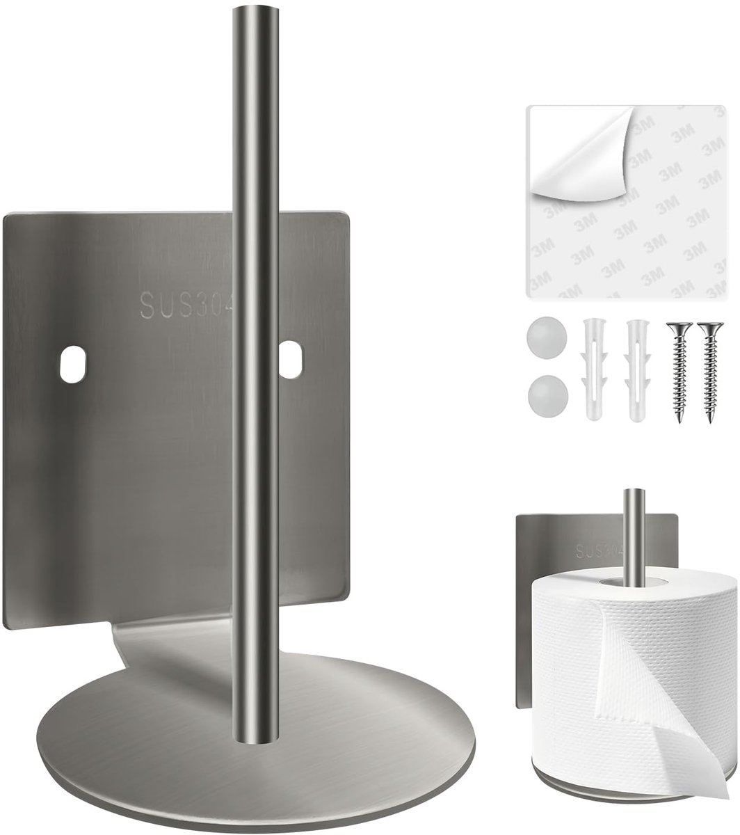 Ibenzoa® Innovatieve Zelfklevende Toiletrolhouder van Roestvrij Staal voor Badkamers en Toiletten zonder Boren