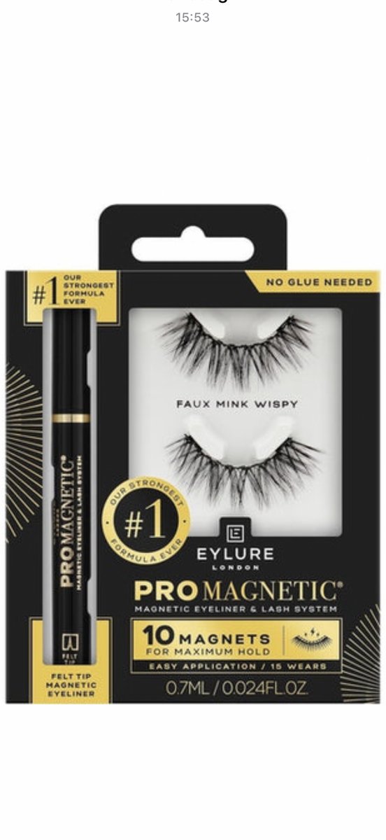 EYLURE LUXE PRO MAGNETIC 10 MAGNETS WISPY FALSE LASHES BLACK 1 PAIR