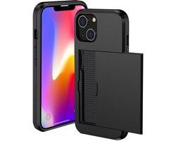 imoshion Hoesje met Pasjeshouder - Geschikt voor iPhone 13 - Backcover met pasjeshouder - Zwart