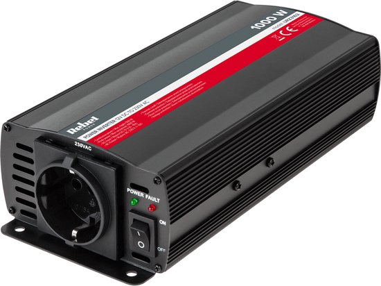 Rebel Omvormer - Spanningsomvormer - 12V DC naar 230V AC - Max. 500W - Zwart