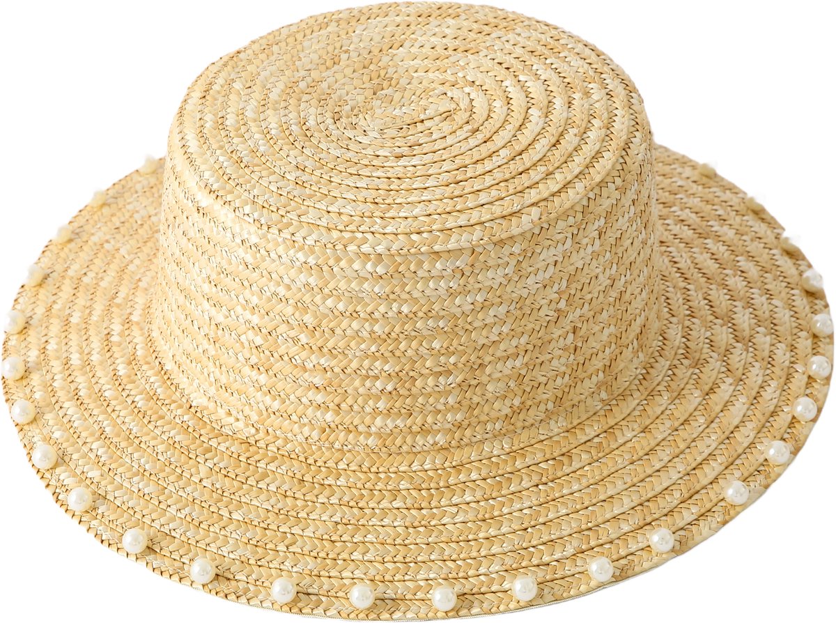Emilie collection - hoed - zonnehoed - zomerhoed- riet - parels