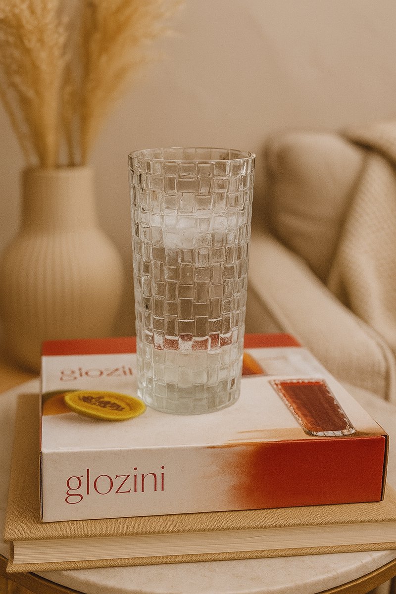 Set van 6 Glazen Drinkglazen – 330 ml – Luxe Waterglazen – Sappenglas – Tumbler – Vaatwasserbestendig – Geloopt Design