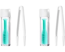 4 stuks contactlenzenverwijderaar, contactlenzen, inzethulp, sclerale lenzenverwijderaar, zuiger voor zachte lenzen, sclerallenzen, met witte pincet, draagbaar, voor veilig hygiënisch lensbeheer