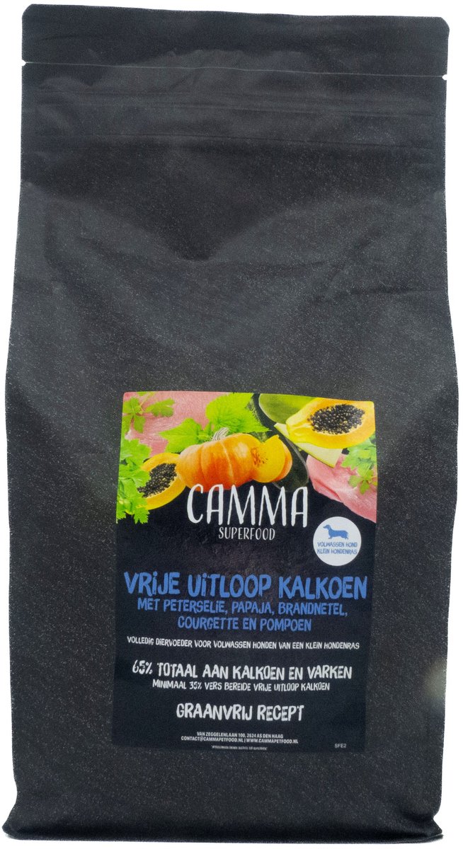 Camma Superfoods Britse Kalkoen - Klein Hondenras 2kg